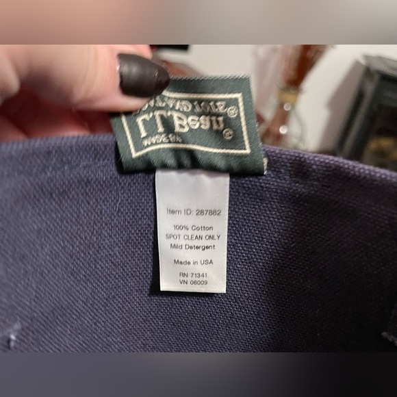 Vintage 90's L.L. Bean Boat and Tote Navy Canvas Bag Shoulder Strap Made in USA. - Picture 5 of 7
